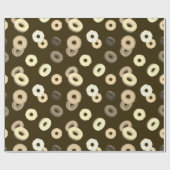 Chocolade vanille donuts elegant patroon bruin cadeaupapier (Vlak)
