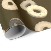 Chocolade vanille donuts elegant patroon bruin cadeaupapier (Rol Hoek)