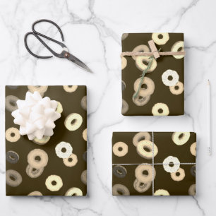 Chocolade vanille donuts elegant patroon bruin inpakpapier vel