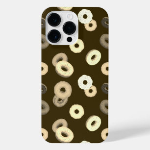 Chocolade vanille donuts elegant patroon bruin iPhone 14 pro max hoesje