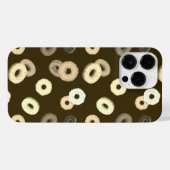 Chocolade vanille donuts elegant patroon bruin iPhone hoesje (Achterkant horizontaal)