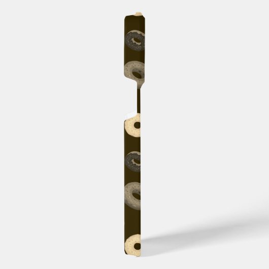 Chocolade vanille donuts elegant patroon bruin iPhone hoesje (Rechterkant)