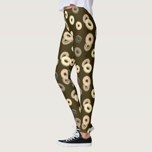 Chocolade vanille donuts elegant patroon bruin leggings (Links)