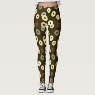 Chocolade vanille donuts elegant patroon bruin leggings