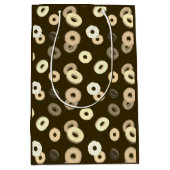 Chocolade vanille donuts elegant patroon bruin medium cadeauzakje (Voorkant)