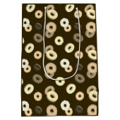 Chocolade vanille donuts elegant patroon bruin medium cadeauzakje (Achterkant)