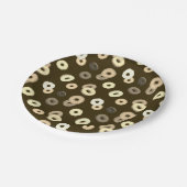 Chocolade vanille donuts elegant patroon bruin papieren bordje (Gekanteld)