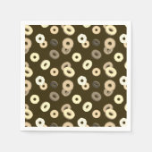 Chocolade vanille donuts elegant patroon bruin servet (Voorkant)
