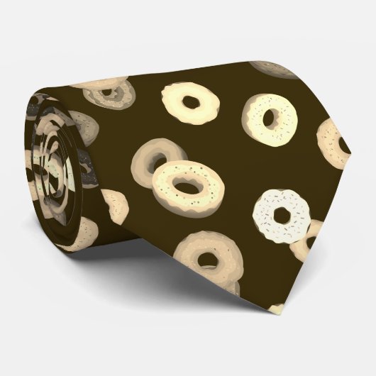 Chocolade vanille donuts elegant patroon bruin stropdas (Opgerold)