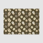 Chocolade vanille donuts elegant patroon bruin tissuepapier (Voorkant)