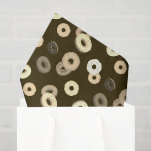 Chocolade vanille donuts elegant patroon bruin tissuepapier