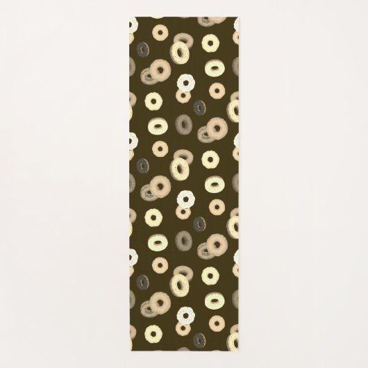Chocolade vanille donuts elegant patroon bruin yogamat (Voorkant)