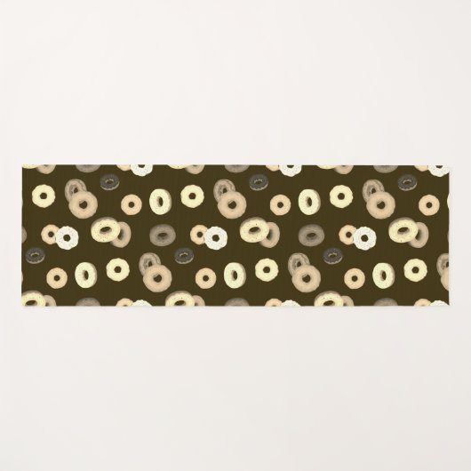 Chocolade vanille donuts elegant patroon bruin yogamat (Voorkant (horizontaal))
