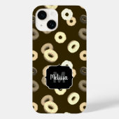 Chocolade vanille donuts patroon bruin Monogram Case-Mate iPhone Case (Achterkant)