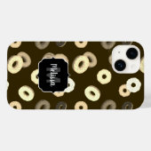 Chocolade vanille donuts patroon bruin Monogram Case-Mate iPhone Case (Achterkant (horizontaal))