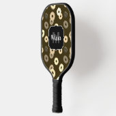 Chocolade vanille donuts patroon bruin Monogram Pickleball Paddle (Links)