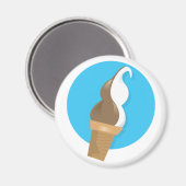 Chocolade & Vanille Ice Cream Cone Magneet (Voorkant / Achterkant)
