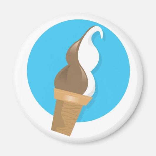 Chocolade & Vanille Ice Cream Cone Magneet (Voorkant)