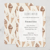 Chocolade vanille ijs kegels verjaardag kaart (Voorkant / Achterkant)