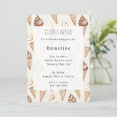 Chocolade vanille ijs kegels verjaardag kaart (Staand voorkant)