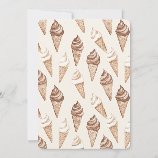 Chocolade vanille ijs kegels verjaardag kaart (Achterkant)