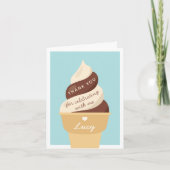 Chocolade Vanille Ijs Swirl Kinderverjaardag Bedankkaart (Voorkant)