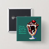 Chocolade & Vanille Milkshake Fosfaatbinder Vierkante Button 5,1 Cm (Voorkant /achterkant)