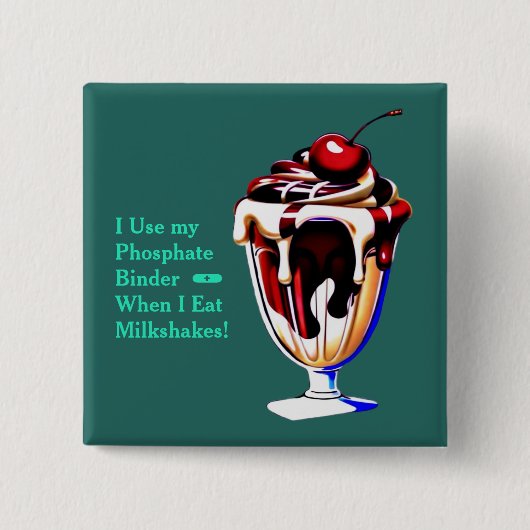 Chocolade & Vanille Milkshake Fosfaatbinder Vierkante Button 5,1 Cm (Voorkant)