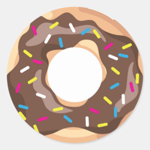 Chocolade verglaasde donut ronde sticker