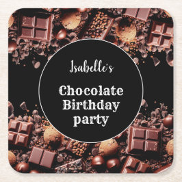 Chocolade Verjaardagsfeestje Hot Chocolade Kartonnen Onderzetters