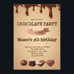 Chocolade verjaardagsfeestje uitnodiging<br><div class="desc">Chocolade verjaardagsfeestje uitnodiging</div>