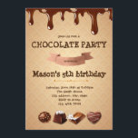 Chocolade verjaardagsfeestje uitnodiging<br><div class="desc">Chocolade verjaardagsfeestje uitnodiging</div>