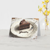 Chocolade verjaardagstaart kaart (Gele Bloem)