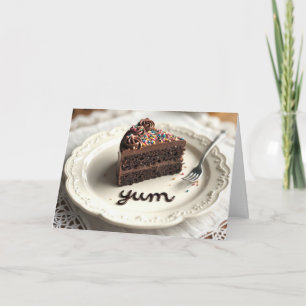 Chocolade verjaardagstaart kaart