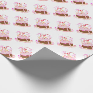 Chocolade verjaardagstaart met snoep cadeaupapier