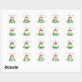 Chocolade verjaardagstaart ronde sticker (Vel)