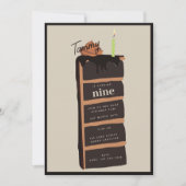 Chocolade verjaardagstaart verjaardagsfeestje kaart (Voorkant)