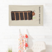 Chocolade verjaardagstaart verjaardagsfeestje spandoek (Insitu)