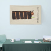 Chocolade verjaardagstaart verjaardagsfeestje spandoek (Beurs)