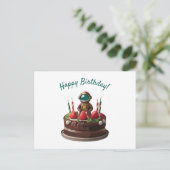 Chocolade Verjaardagstaart voor Astronaut Briefkaart (Staand voorkant)