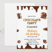 Chocolade verjaardagsuitnodiging kaart (Voorkant / Achterkant)