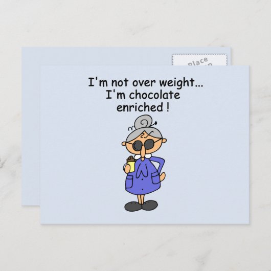 Chocolade Verrijkte Humor Briefkaart (Voorkant / Achterkant)
