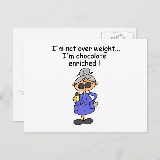 Chocolade Verrijkte Humor Briefkaart (Voorkant / Achterkant)