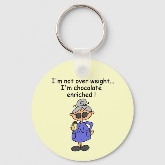 Chocolade Verrijkte Humor Sleutelhanger (Voorkant)