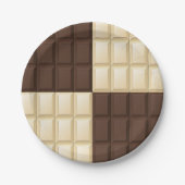 Chocolade Vierkant Delight Papieren Bordje (Voorkant)