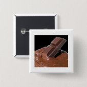 Chocolade Vierkante Button 5,1 Cm (Voorkant /achterkant)