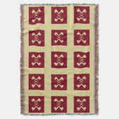 Chocolade vierkanten en crème karamel kleurige pat deken (Voorkant Verticaal)