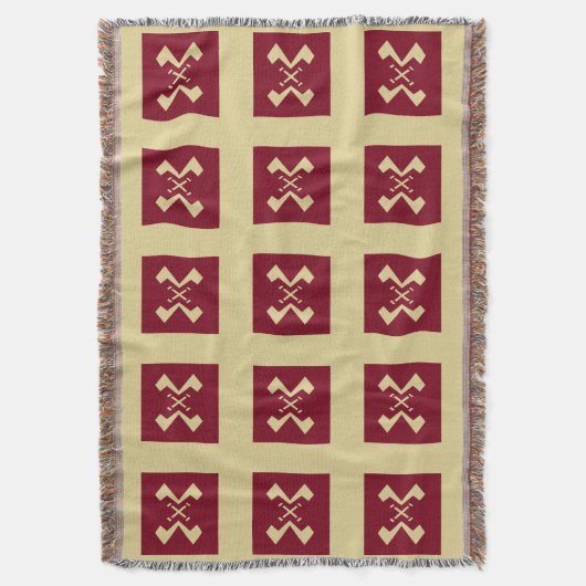 Chocolade vierkanten en crème karamel kleurige pat deken (Voorkant Verticaal)