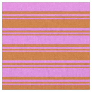 Chocolade & Violet Colour Lined Pattern Stof