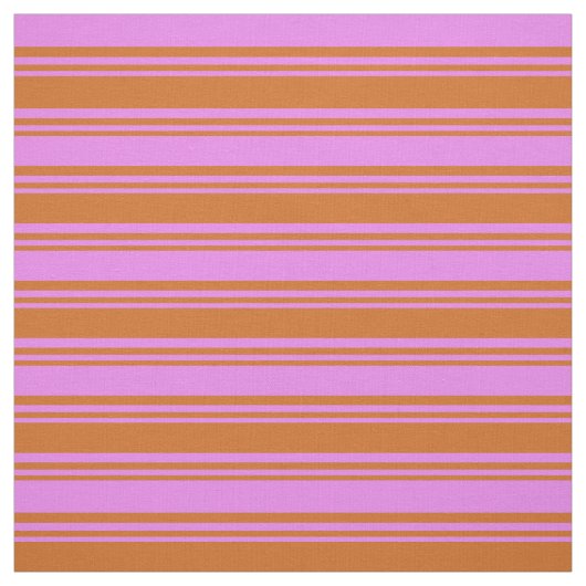 Chocolade & Violet Colour Lined Pattern Stof (Swatch)